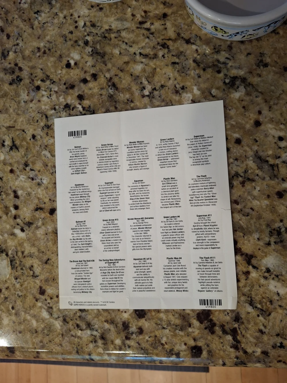 DC Comics Super Heroes Colorful Stamp Sheet - Collectors item 2005